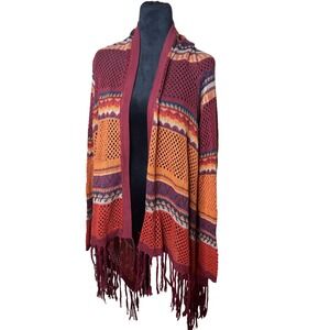 Torrid Lovesick Womens Size 3 Crochet Fringe Cardigan Southwestern Boho Aztec